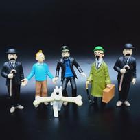 6 vnt. Animacinis Anime Titeno Nuotykiai Veiksmo Figūrėlės Žavingas Komiksų Titenas Milu Dupont PVC Žaislai Dovanos Sukurta Vaikams juoda