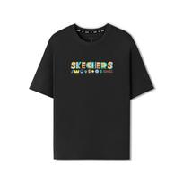 Skechers Basic Versatile Soft Skin-Friendly Comfortable Sports Letter Pattern Cartoon Short Sleeve T-Shirt Unisex tops L225U197-06B6 S