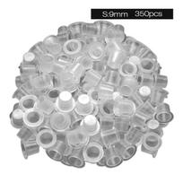 Tattoo Ink Cup Set 1000PCS, 350 Small (9mm) + 350 Medium (12mm) + 300 Large (15mm) Disposable Pigment Cups, Clear