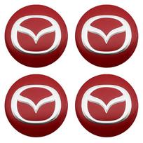 4Pcs Car Wheel Hub Center Cap 56mm 60mm Rim Cover Emblem Stickers for Mazda 2 5 6 7 323 RX7 RX8 MX3 MX5 Axela Atenza Wheel Acces brown