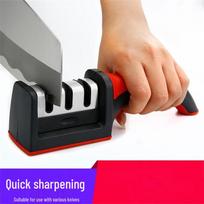 Yu Wei Kang 3-Stage Manual Kitchen Knife Sharpener raudona