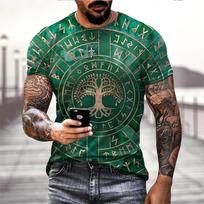 Vikingų Tatuiruotė 3D Spausdinimo Marškinėliai Vyriški Mados Gatvės Hip Hop Vikingų Raštas Trumpomis Rankovėmis Viršutiniai Drabužiai Juokingi Moteriški Vaikų Marškinėliai Vasaros XXS