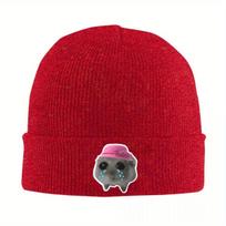 Sad Hamster Funny Animals Print Beanie Hats Bonnet Hats Unisex Women Unisex Skullies Beanies Autumn Winter Graphic Warm Soft Caps