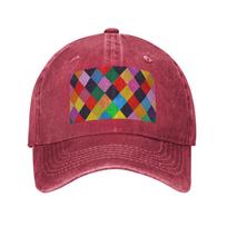 Mardi Gras Harlequin Plaid playing cards Rhombi Denim Cap Casual Baseball Caps Adjustable Hat Summer Unisex Baseball Hats One Size