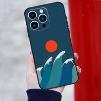 Cat Mount Fuji Japan Wave Landscape Phone Case For iPhone 16 Pro 15 Pro 12 13 Mini 11 14 Pro Max XR 16 15 Plus 16e Cover Coque iPhone 15Pro MAX