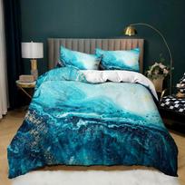 Colour Halo Dyeing Marble Duvet Cover Bedding Set Purple Blue Colourful Single Double Twin/Queen For Men Women Kids Gift 135x200cm