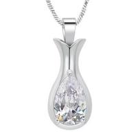 Stainless Steel Pendant Necklace, Rhinestone Inlaid Vase Snake Bone Chain Necklace, Wear-Resistant Commemorative Jewelry sidabras