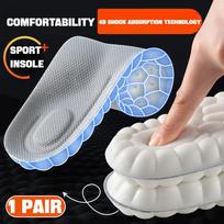 1Pair Massage Plantar Fasciitis Insole Arch Support Inserts Orthopedic Shoes Insoles for Feet Sports Shock Absorption Shoe Pads EU37-38 pilka spalva