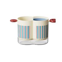 Plastic 2 Grids Chopstick Cage Detachable Drainable Chopsticks Storage Box Large Capacity with Handle