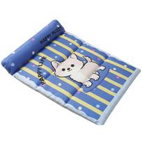 Breathable Cat Cooling Pad Waterproof Ice Silk Cold Mat Cartoon Pet Cold Bed  Kennel 19.69x15.35 in mėlyna
