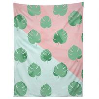 MID CENTURY PALM tapestry 75x100 juoda