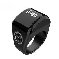 Digital Counter Clicker Counting Clicker Digital Tally Counter Clear Display 5 Prayer Time Reminders Ring Electronic Counter Black 22mm