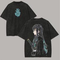 Akaz Manga Style Checkered Printed T-shirt with Retro Street Style Suitable for Both Men and Women S