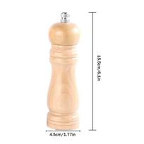 Stylish Pepper Grinder, Wooden Mill, Adjustable Salt Shaker, Ceramic Core, Sizes 6/8/10 Inches'