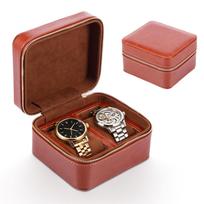 2-Slot Watch Box Organizer Watch Roll Travel Case Portable Vintage Leather Watch Display Storage Men Women Gift