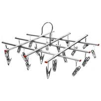 Clothes Drying Rack 53.5 Inch Folable Laundry Drying Rack Stretchable Clothes Drying Hanger with Non Slip Feet Stainless Steel šviesiai pilka spalva