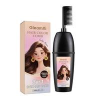 Hair Dye Shampoo Hair Dye Comb System with Natural Herbal Formula, Black Color Cream Shampoo for Home Use, Long-Lasting Professional Results, 150ml