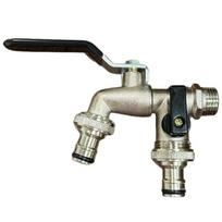 1Pcs 1/2'' 3/4'' IBC Water Tank Connector Garden Hose Tap Faucet Adapter With 2 Outlets Irrigation Joint Replacement Fitting juoda