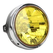 LED Headlight Motorcycle Headlight Motorcycle Headlamp Metal + PC Lens One Size geltona