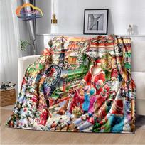 Linksmų Kalėdų serija Santa pledas flanelė šiluma minkštas pliušinis sofa lova užmetimas 30x40in