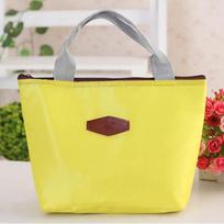 Lunch Box Camping Picnic Lunch Bag Solid Color Portable Insulated Refrigerated Bag Cold Food Cooler Thermal Bag Handbag Hot geltona