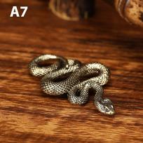 1XRetro Copper Snake Boa Ornament Decoration Tea Pet Antique Animal Figurines Miniatures Desk Living Room Home Decor Accessories