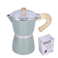 300ML Kavos puodelis Moka kavinukas Kavos virdulys dujinei viryklei, etanolio viryklei, elektroterminiam pečiui, žalsvai mėlynas