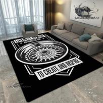 3D BBS lenktynininkas Retro spausdintas kilimas Neslystantis kilimas miegamojo dekoracija svetainės dekoracija vonios kambario grindų kilimėlis gimtadienio dovana 40x60cm gray