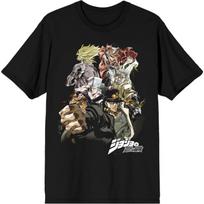 JoJo's Bizarre Adventure Character Art Men's Black T-Shirt S juoda
