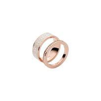 Emporio Armani Diamond-Studded Double Ring With Inner Letter Engraving Stainless Steel Women rings EGS2830221 Basic Packaging-Box,EGS2830221 8