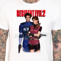 Resident Evil 2 100% Cotton T-shirt Mens Tees Top - Mens & Women's sizes S-XXL - Leon Claire Retro 1998 2XL