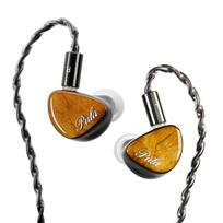 HiFiGo Wired Monitor Pula Audio Unicrom 1DD Dynamic Stabilized Wood Beryllium Plated HiFi Sound Noise inch Interchangeable Plug In-Ear Headphones, juoda