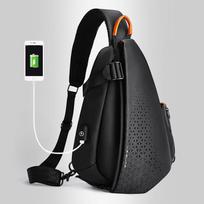 Men's Trendy Crossbody Sling Bag - Casual Multifunctional Backpack for Streetwear and Instagram Style juoda