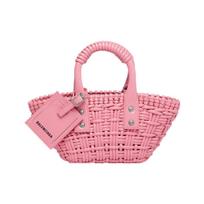 Balenciaga Bistro Removable Logo Luggage Tag Removable Shoulder Strap Polyurethane Basket Bag Tote Crossbody Shoulder Bag Women bags 6780282IE3Y5812 Basic Set (Bag+Dust Bag)