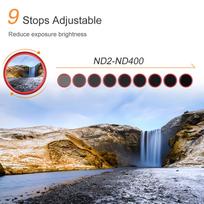 FOTGA 77mm Slim ND Fader Variable Filter Neutral Density ND2 to ND400 Red Replacement for Canon Nikon DSLR Camera raudona