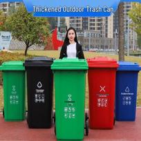 Outdoor Commercial Foot Pedal Trash Can with Wheels