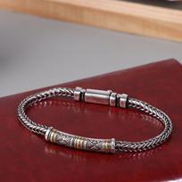 Braided Keel Chain Bracelet For Men Vintage Link Wristband Trendy Hip Hop Male Jewelry Gift 18/20/22Cm 22cm