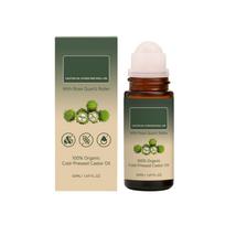 Castor Oil Hydrating Roll On with Rose Quartz Roller for Body Skin Daily Moisturizing Care 100 Percent Organic Cold Pressed Castor Oil 50ML One Size