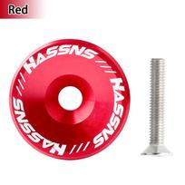 HASSNS Mtb Power Cap Stem Cap Bicycle Headset Top Cover For Mountain Road Bike Table Cover Aluminium Alloy Steering Series Top raudona