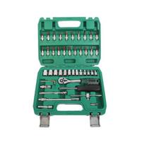 46Pcs Car Repair Kit Professional Socket Set with 72T/24T Ratchet Wrench High Hardness Auto Repair Tool Kit with Portable Case for Vehicle Maintenance 1 Set