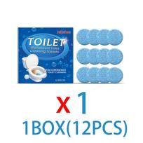 12pcs Oxygen Bleach Toilet Tablets Effervescent Power for Stains Limescale Fresh Scent Deodorizer Non Chlorine Formula Drop Flus 1BOX(12pcs)