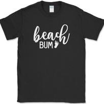 Beach Bum T-Shirt Mens Womens Tees Top Funny Ocean Trip Surfing Text Gift Tee XL