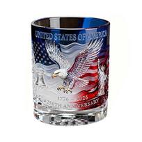 Handmade Glass Eagle Whiskey Decanter with Wine Glass, US 250th Anniversary Heritage Whiskey Bottle, Collectible Gift for History Buffs C