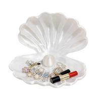 3D-Printed Shell Shape Jewelry Organizer Tray Pearl Luster Desktop Storage Decoration for Earrings Rings Bracelets Lipstick Gift balta