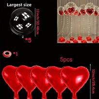 10pcs Transparent Bubble Balloon Set Party Decoration Photo Props Red Heart Foil Balloons Birthday Wedding 10inch raudona