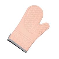 Food Grade Silicone Oven Mitts Non-Slip Grip Honeycomb BBQ Gloves Cotton Lining Durable Oven Gloves Household rožinė