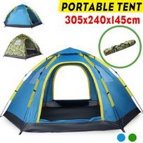 6-8 Person Family Instant Up Camping Tent Waterproof Dome Hiking Beach Teepe 305*240*145cm 2-doors Camouflage