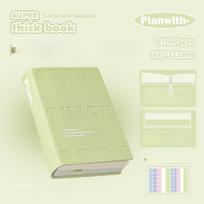 Minimalist Pocket Notebook Square Planner Notepad Mini Journal Leather Notebook  Students žalia