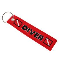 Car Keychain Embroidery DIVER Keychains Tag Key Holder Fobs ATV Keyring Bag Luggage Tag Travel Scuba Diving backpack Bag Flag