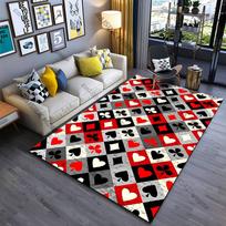 Playing card suit pattern carpet Yoga living room room decor children's crawling mat doormat area rug games mat 40x60cm